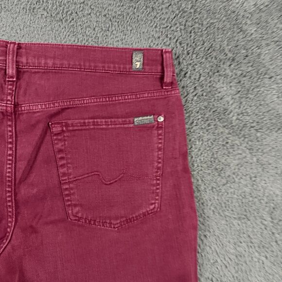 7 For All Mankind Jeans Mens 36x32 Red Slimmy Slim Fit Stretch Denim Pants - Picture 9 of 16